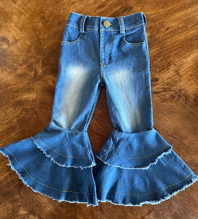 Dark Blue Denim Cowgirl Children’s Flare Jeans