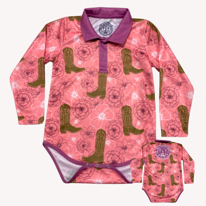 Cowgirl Flowers Fishing Romper [PRE-ORDER ONLY]