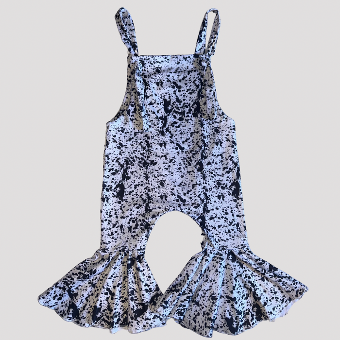 Speckle Cow Flare Romper