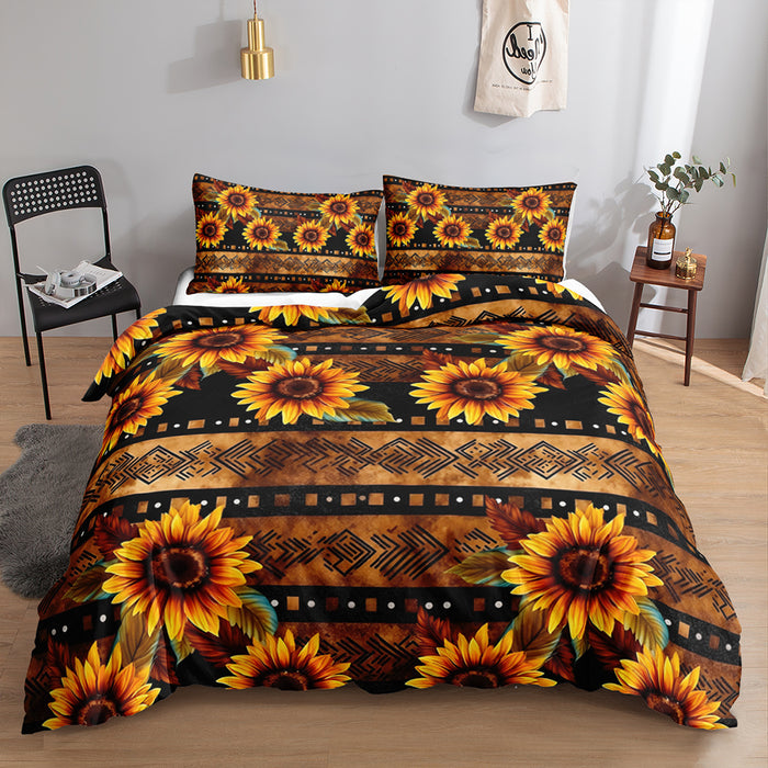 Western Timber Sunflowers Duvet Cover [MADE-TO-ORDER]