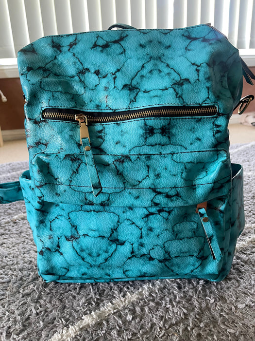 Turquoise Faux Leather Bag
