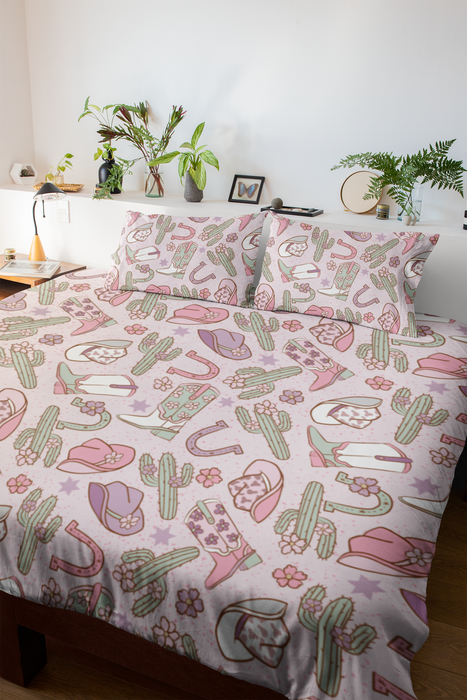 Pretty Pink Cowgirl Duvet Cover (PRE ORDER ONLY) [MADE-TO-ORDER]
